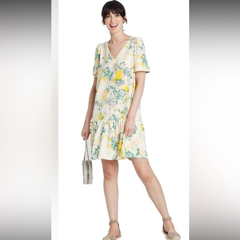 A New Day Drop Waist Flowy v-neck midi dress.